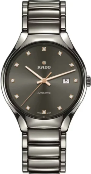TRUE Round Automatic Diamonds Grey Dial Ceramic Men's Watch R27057732
