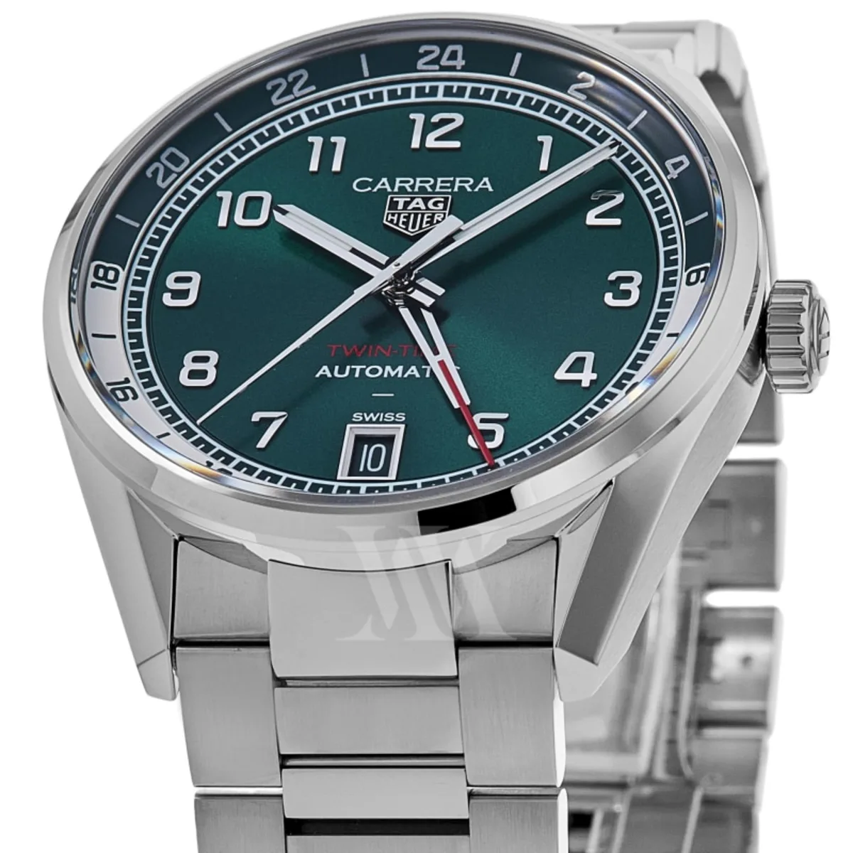 Carrera Date Twin-Time Automatic Green Dial Stainless Steel Men's Watch WDA2114.BA0043 - Image 2