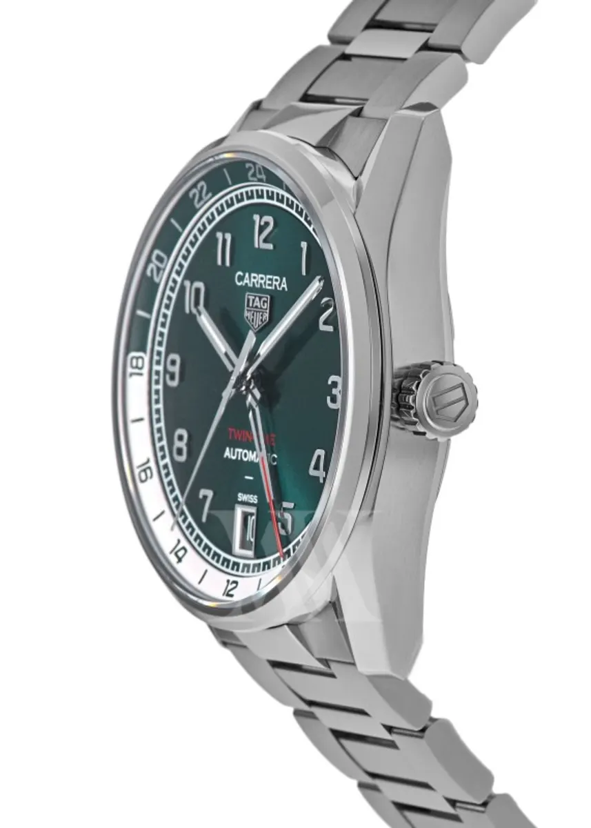 Carrera Date Twin-Time Automatic Green Dial Stainless Steel Men's Watch WDA2114.BA0043 - Image 3
