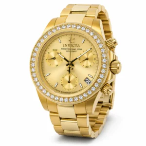 Invicta Elite Speedway Ascent Prestige 1.61 CT Certified LG Diamond Edition Swiss Ronda Z60 Caliber Unisex Watch - 38mm, Gold (51111)