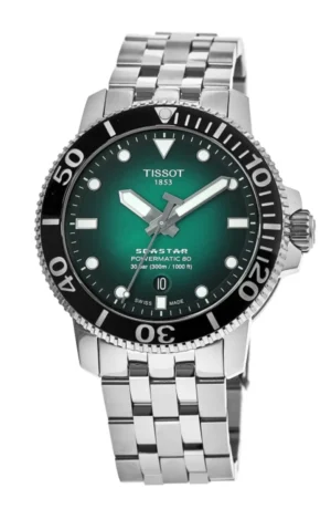 Seastar 1000 Automatic Green Dial Stainless Steel Men's Watch T120.407.11.091.01