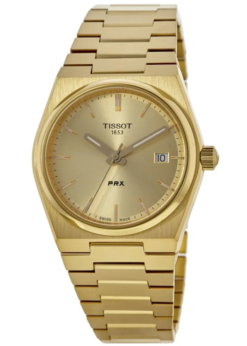 PRX Quartz 35mm Champagne Dial Yellow Gold PVD Steel Unisex Watch T137.210.33.021.00