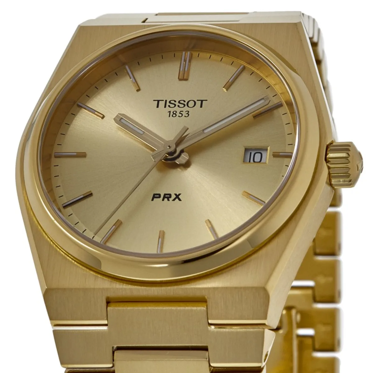 PRX Quartz 35mm Champagne Dial Yellow Gold PVD Steel Unisex Watch T137.210.33.021.00 - Image 2