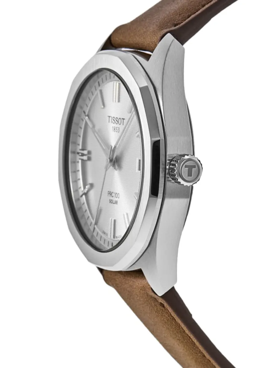PRC100 Silver Dial Leather Strap Men's Watch T151.422.16.031.00 - Image 3