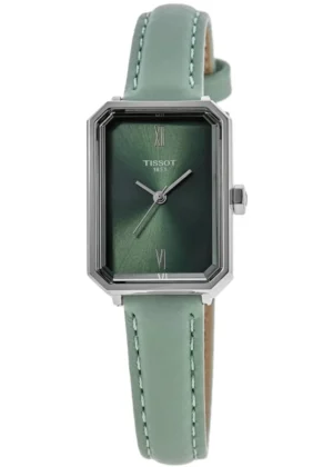 SRV 30mm Green Dial Leather Strap Women's Watch T160.110.16.093.00