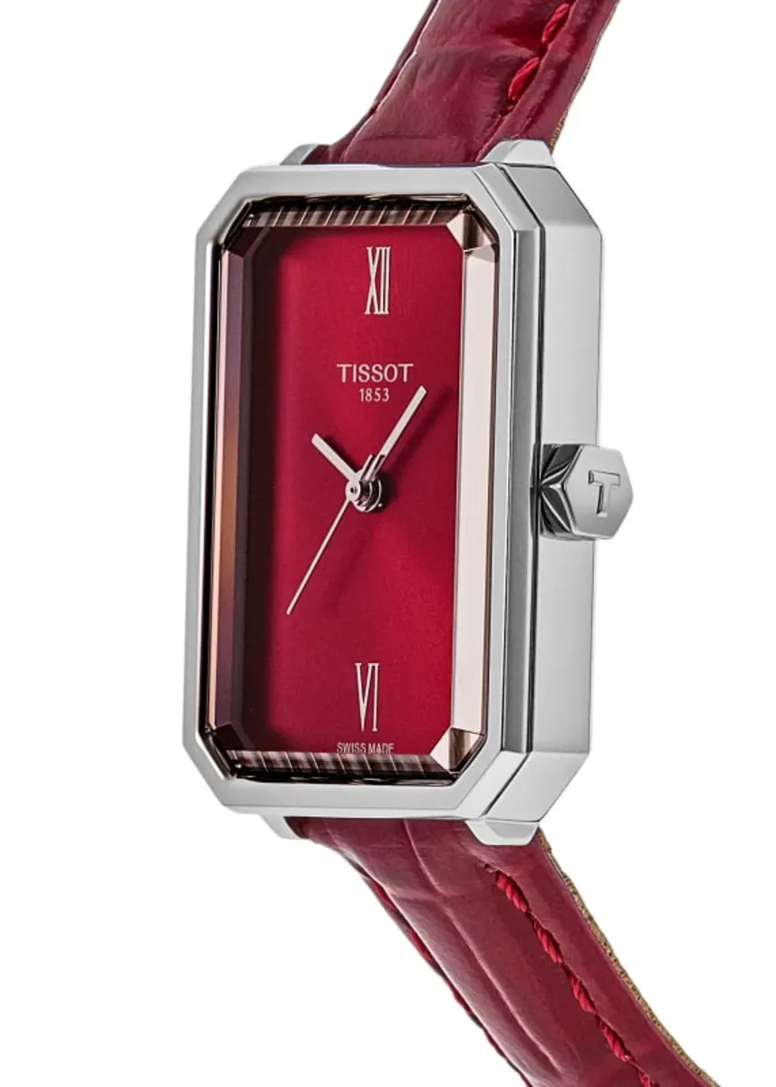SRV 30mm Red Dial Leather Strap Women's Watch T160.110.16.423.00 - Image 3