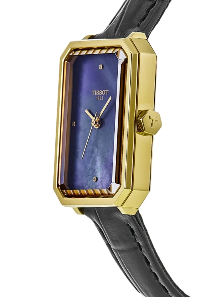 SRV Black Mother of Pearl Dial Leather Strap Women's Watch T160.110.36.126.00 - Image 3