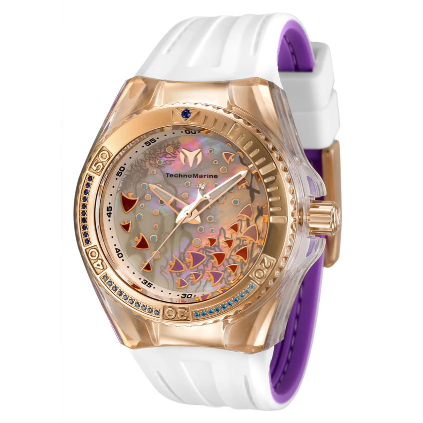 TechnoMarine Cruise Dream Women's Watch w/ Mother of Pearl Dial - 40mm, White, Purple (TM-119021) - Image 2